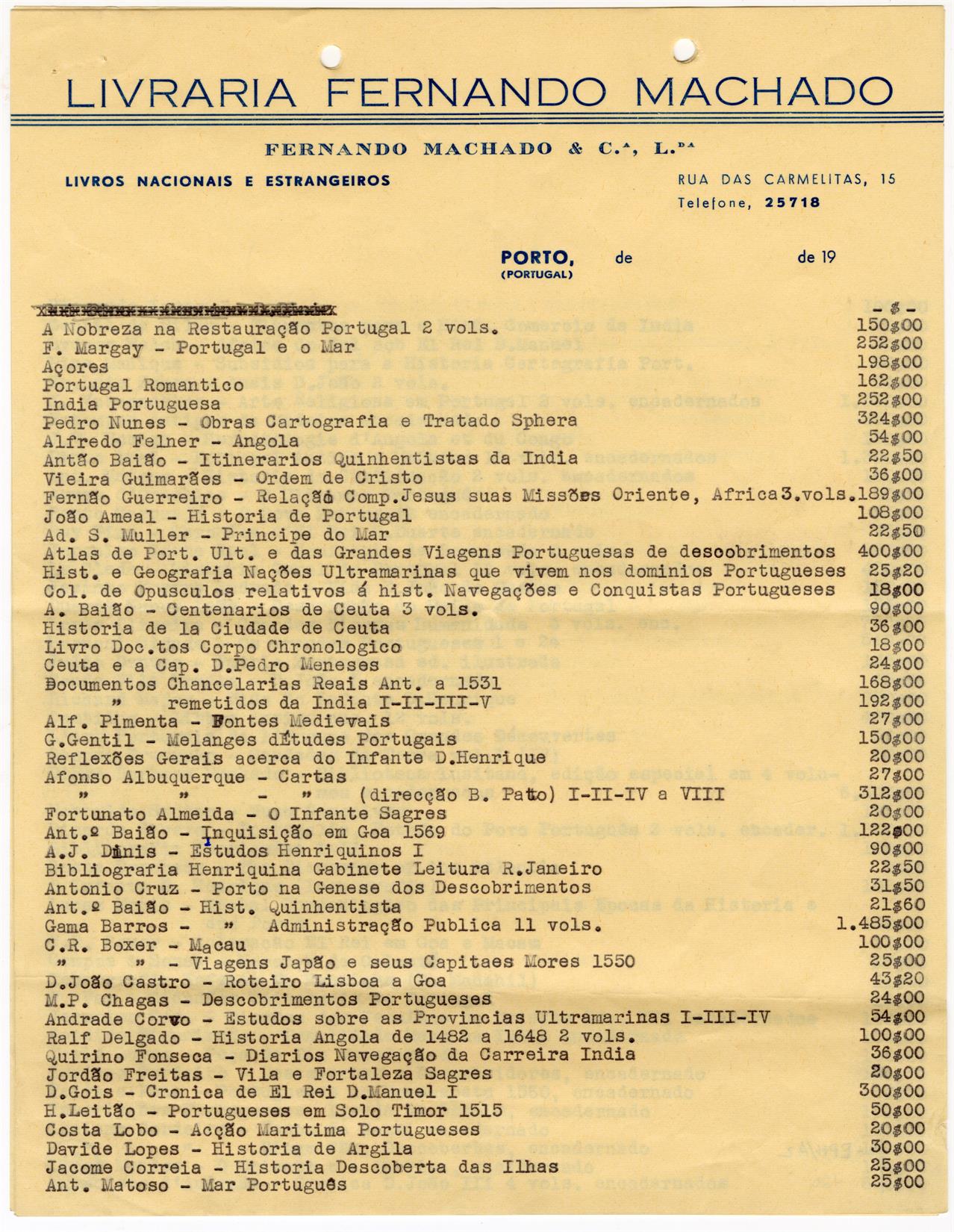 [Lista de livros da Livraria Fernando Machado]