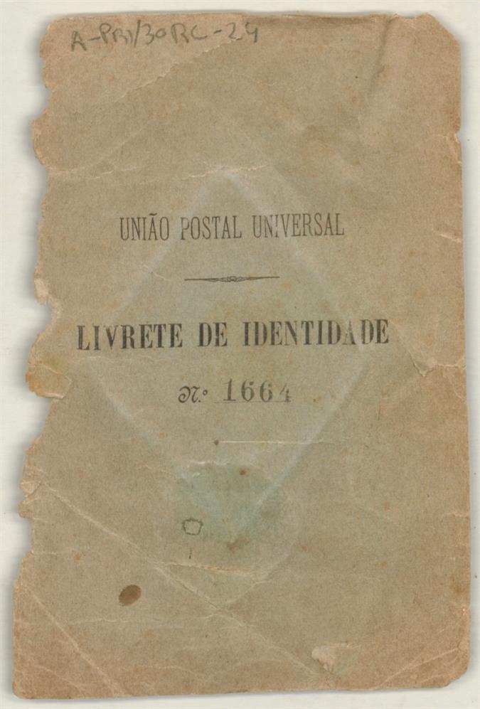 [Capa de um Livrete de Identidade, com o numero 1664, para efeitos de identificação postal de Raul de Caldevilla]