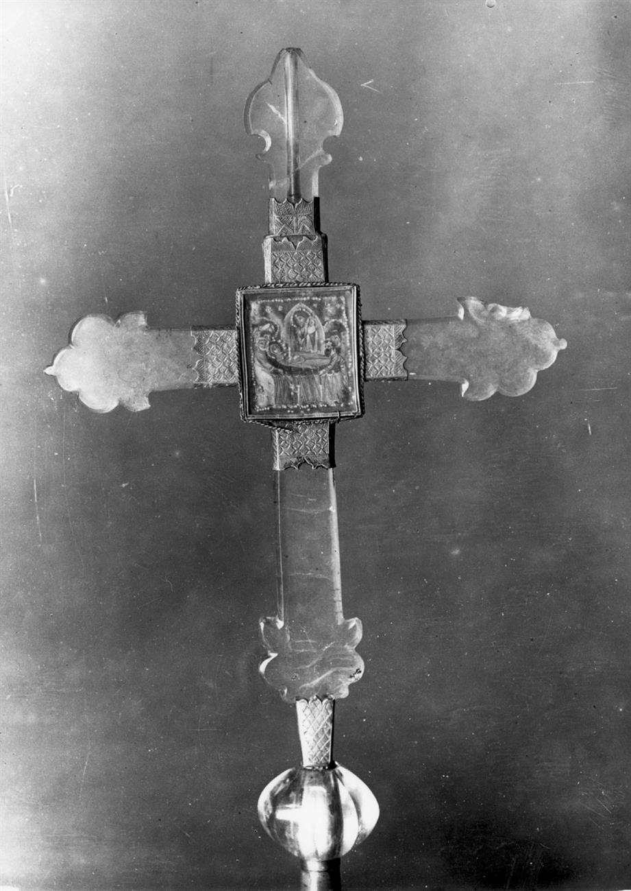 Cruz processional de cristal : séc. XV : Tesouro da Sé