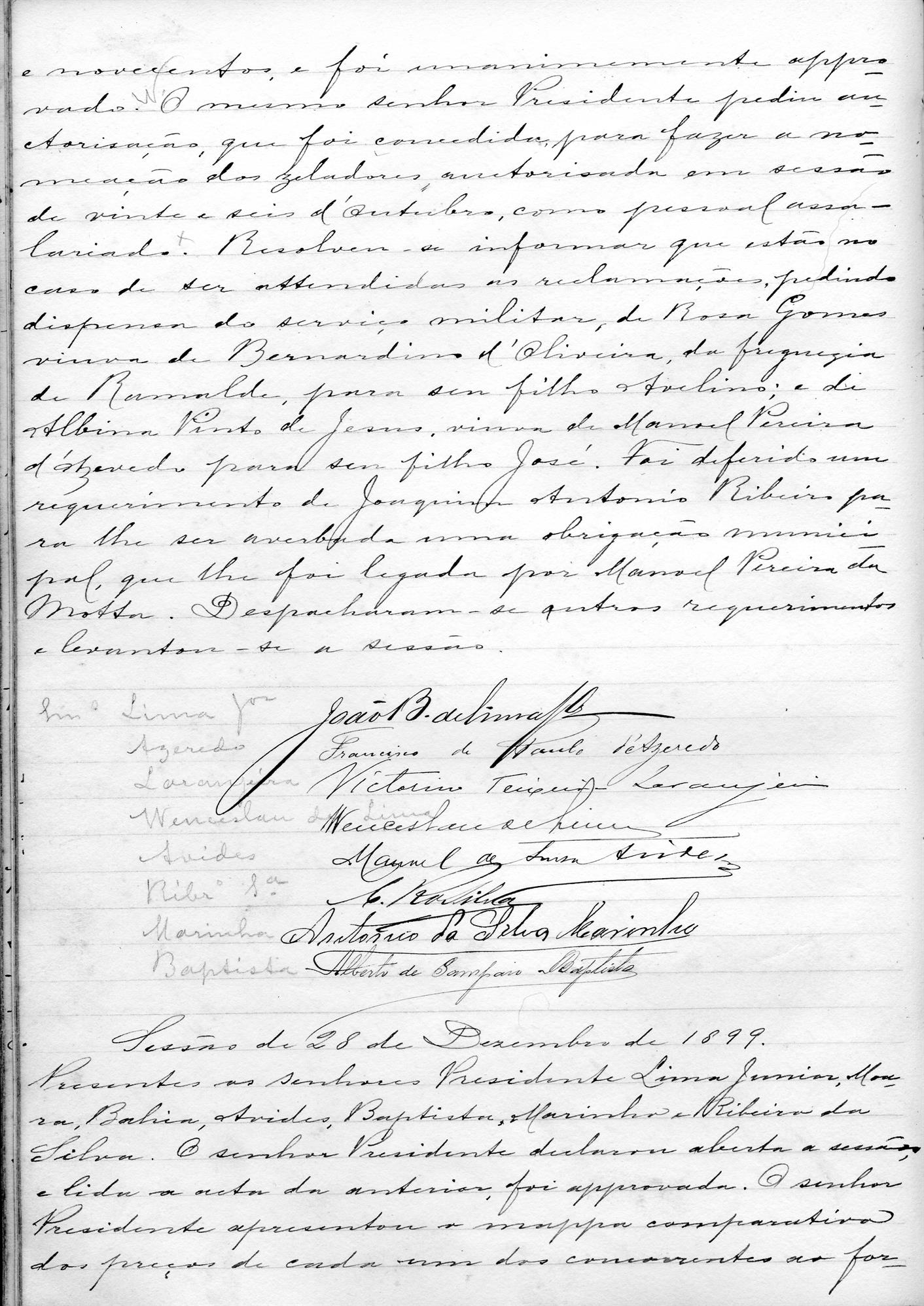 Acta de Vereação: 1899-12-21