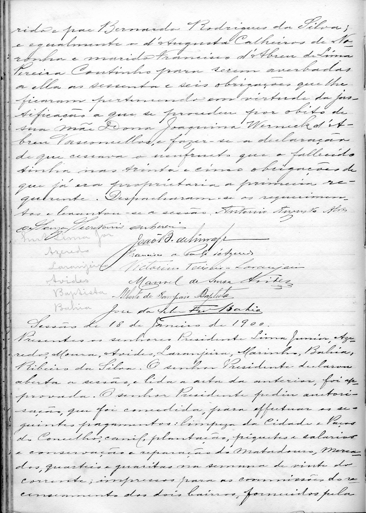 Acta de Vereação: 1900-01-11