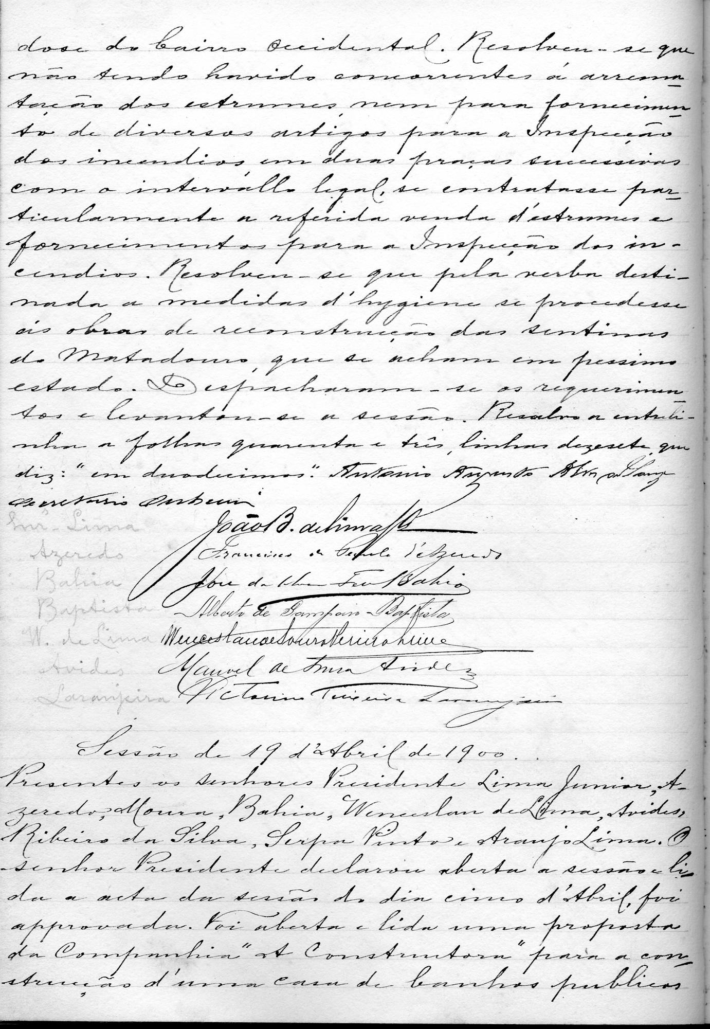 Acta de Vereação: 1900-04-19