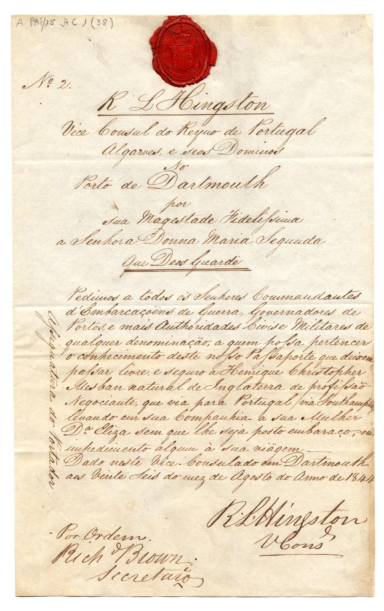 Passaporte de Henrique Christopher Mesban