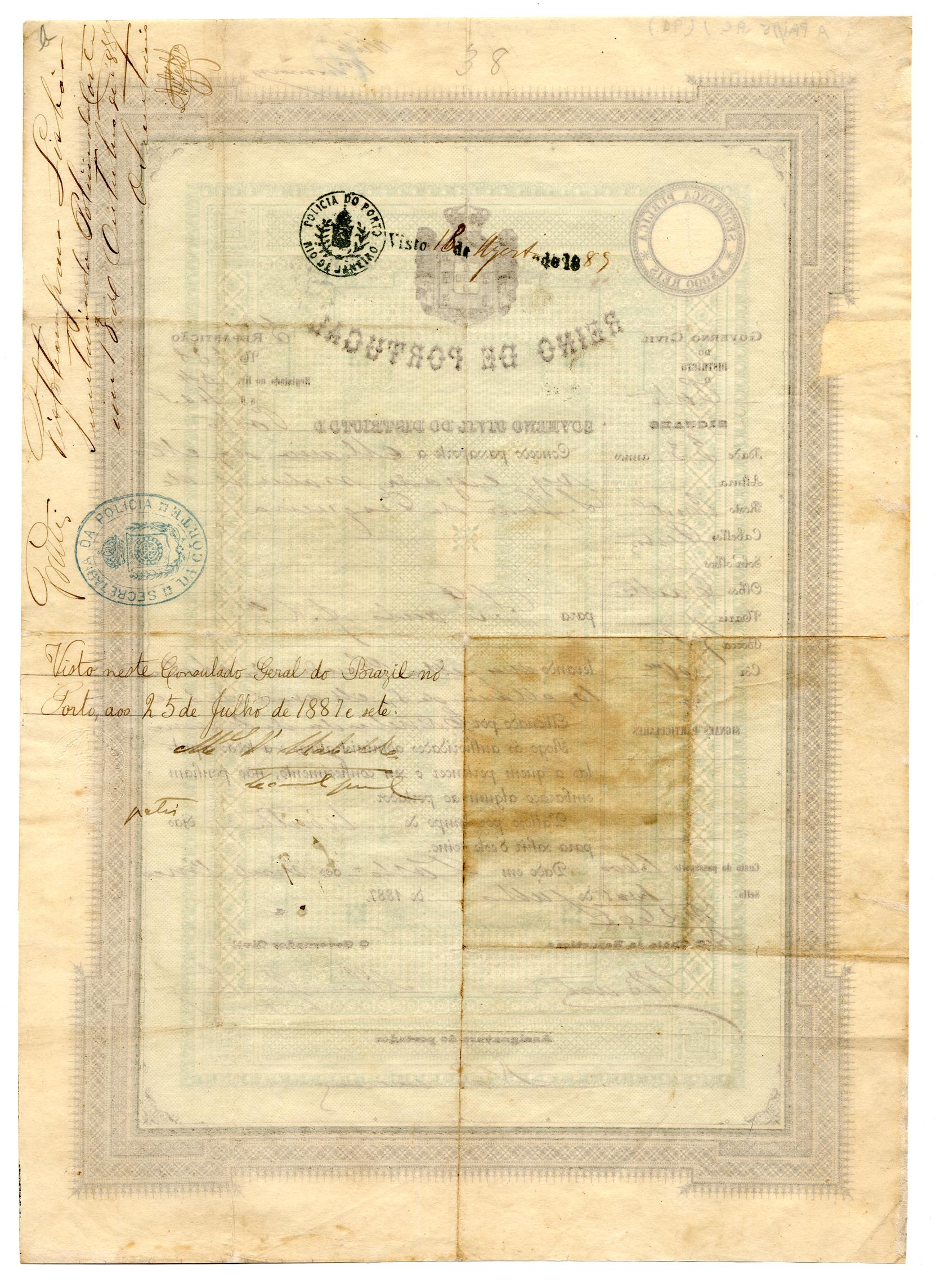 Passaporte de Maria das Neves