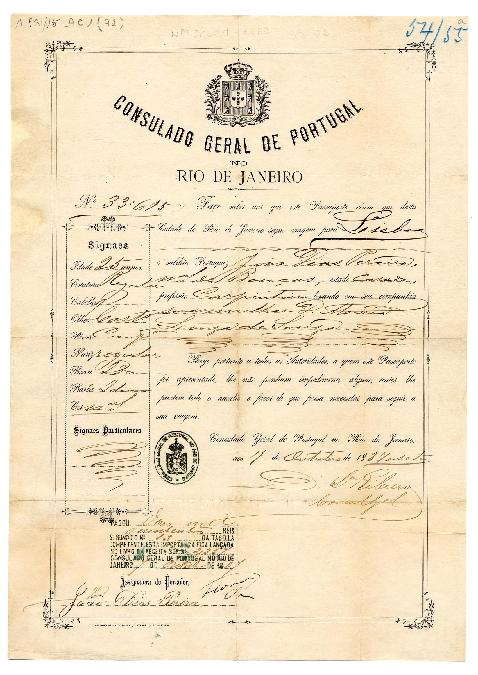 Passaporte de João Dias Pereira