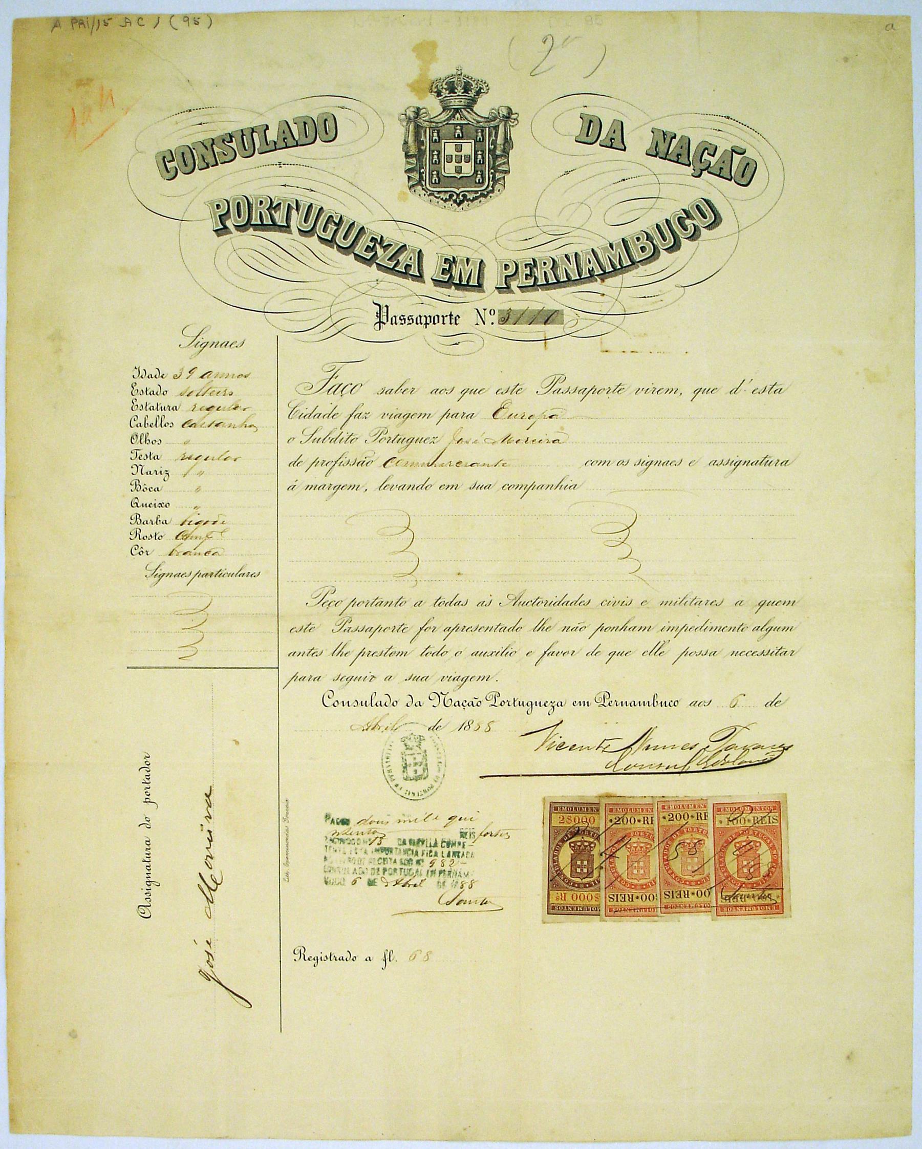 Passaporte de José Moreira