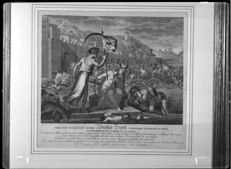 Exposição evocativa do desastre da Ponte de Barcas no seu 150º aniversário : 1809-1959 : alegoria ao desastre da ponte de barcas