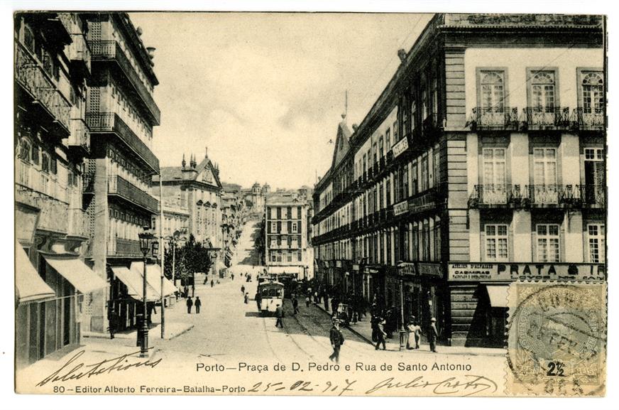 Porto: Praça de Dom Pedro e Rua de Santo António
