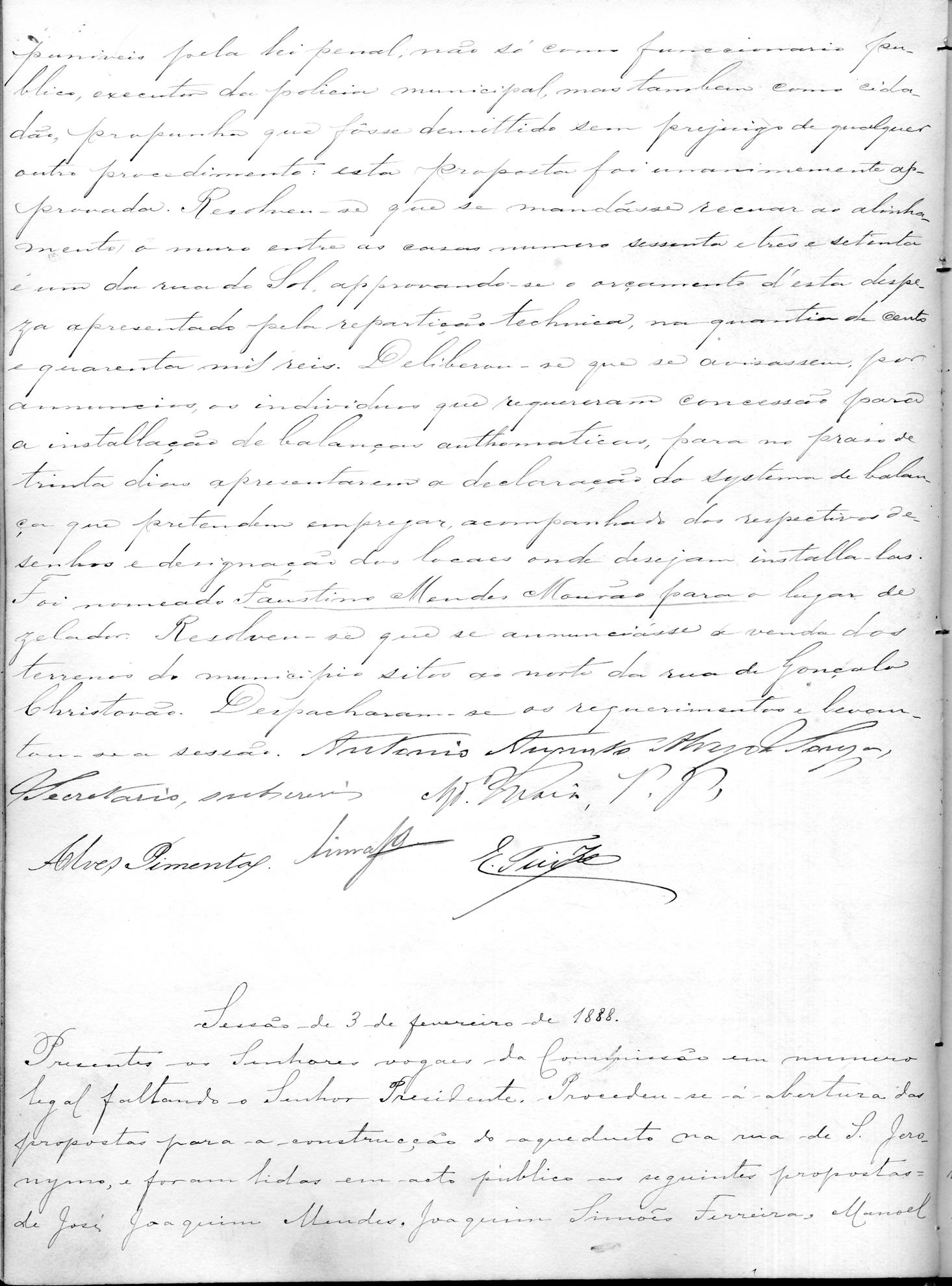 Acta da Comissão Executiva: 1888-01-26