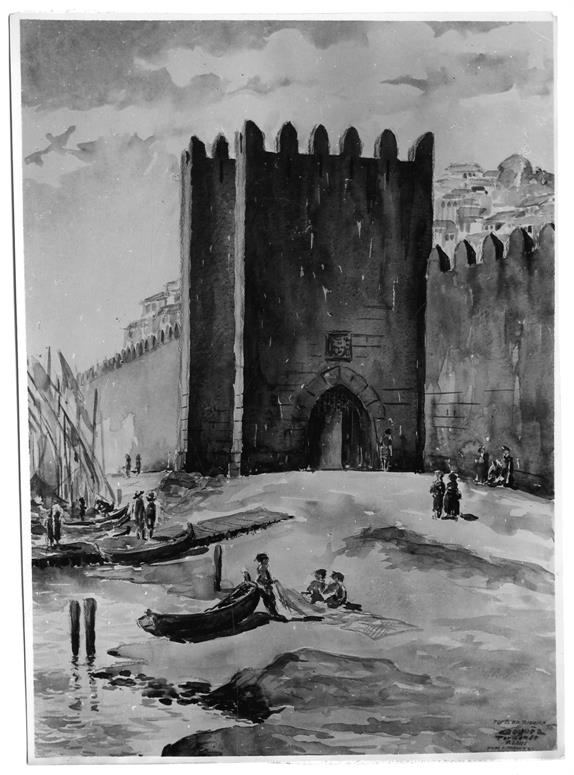 Imagens e costumes do Porto de outras eras : muralha fernandina : Porta da Ribeira