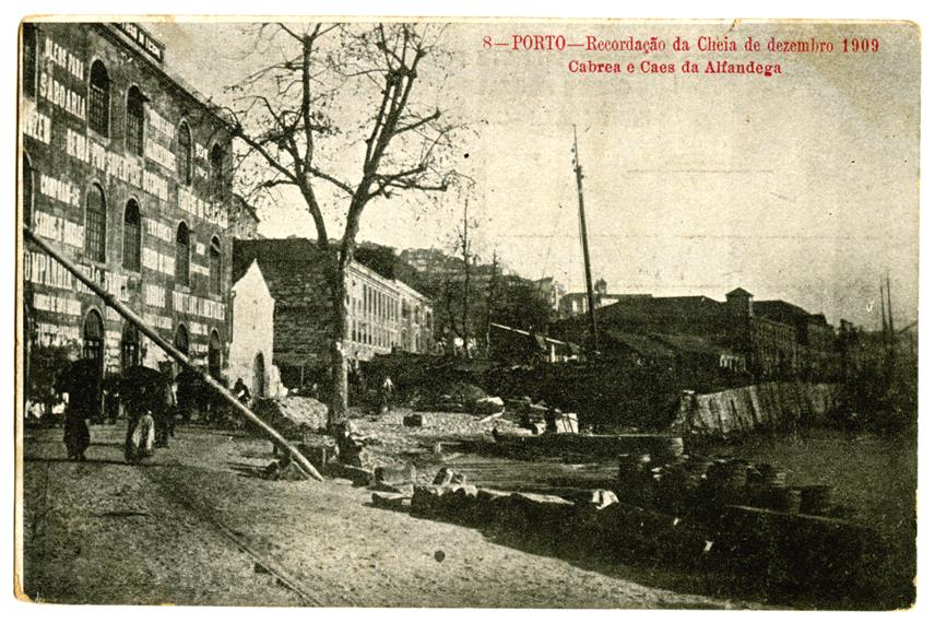 Porto : Recordação da cheia de 1909 : Cabrea e Caes da Alfândega