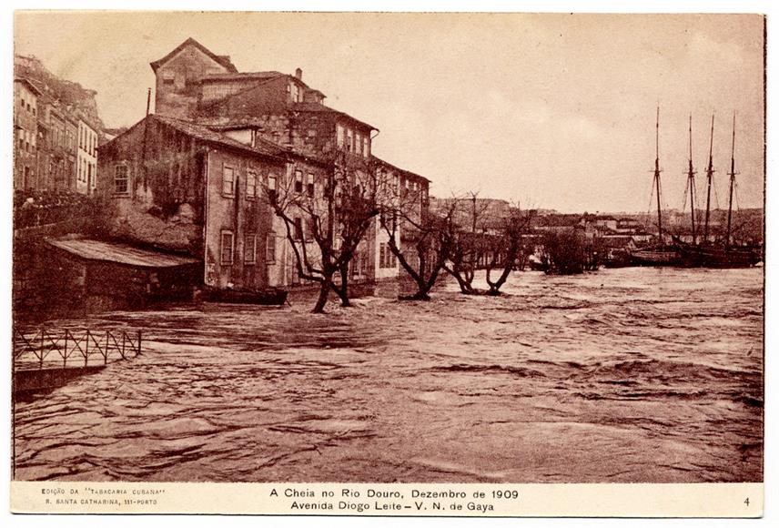 A Cheia no Rio Douro, Dezembro de 1909 : Av. Diogo Leite : V. N. de Gaia