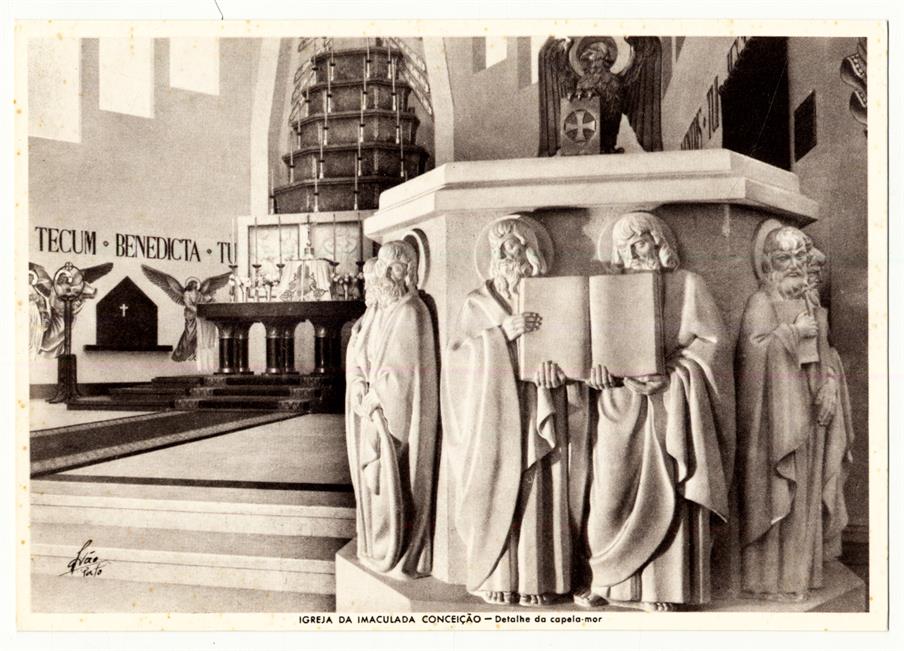POSTAIS DA IGREJA DA IMACULADA CONCEIÇÃO : Porto : Igreja da Imaculada Conceição : Detalhe da capela-mor