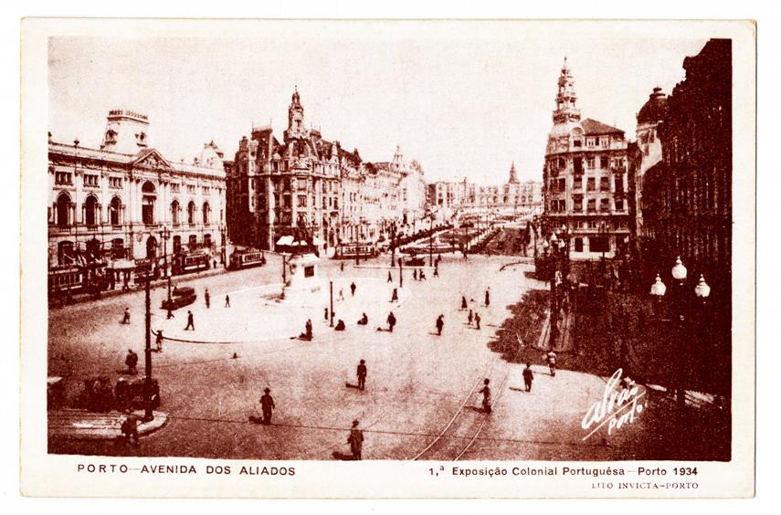 Porto : Avenida dos Aliados : 1.a Exposição Colonial Portuguesa : 1934