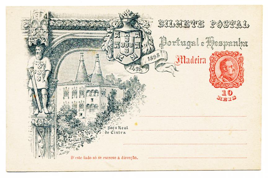 Bilhete Postal [para] Madeira : Paço Real de Cintra