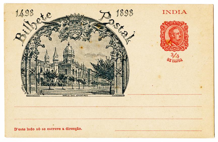 Bilhete postal : Índia : Igreja dos Jerónimos