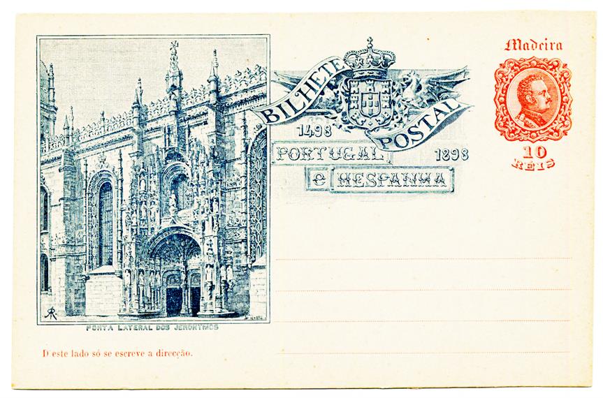 Bilhete Postal [para] Madeira : Porta Lateral dos Jerónimos