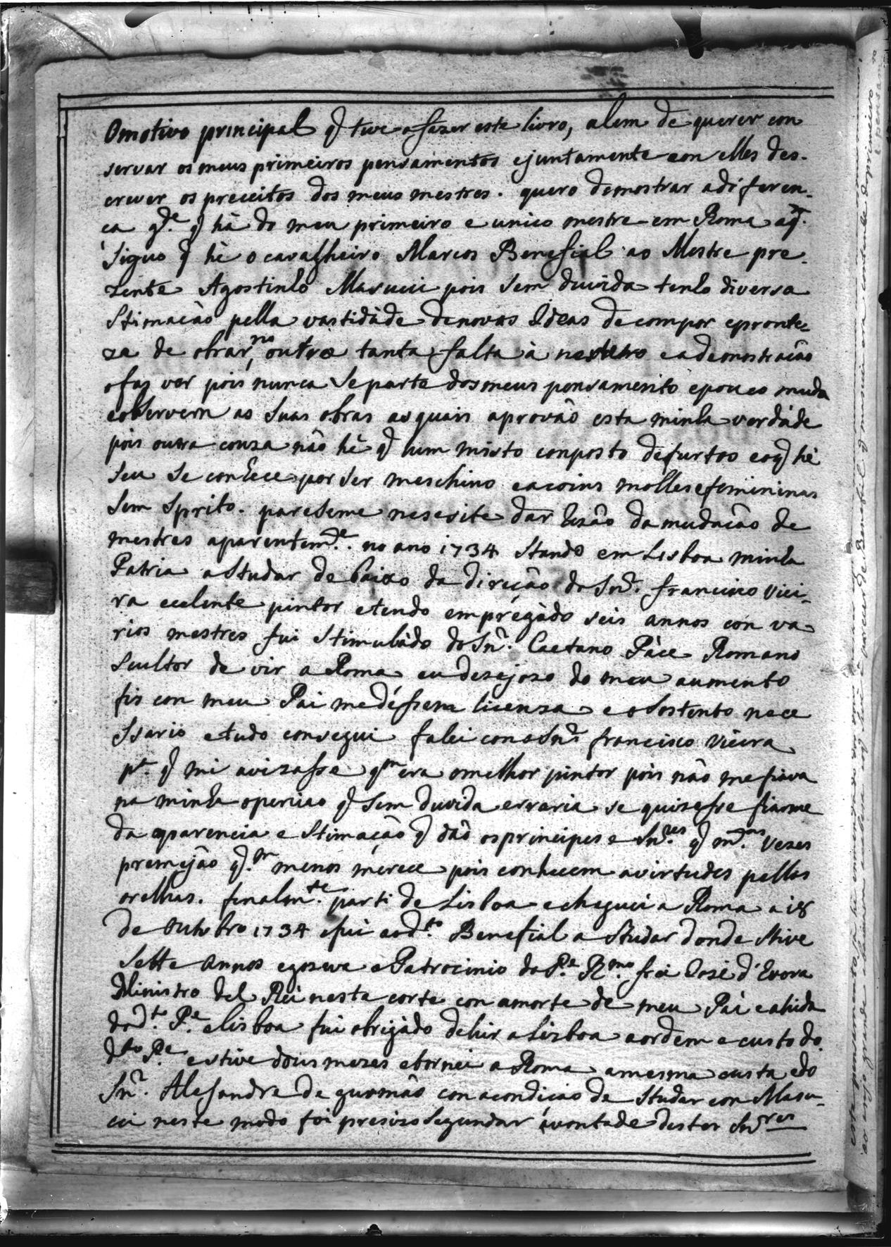 Página do livro de João Estrebéle, em que trata das emendas dos seus mestres com demonstrações dos seus pensamentos