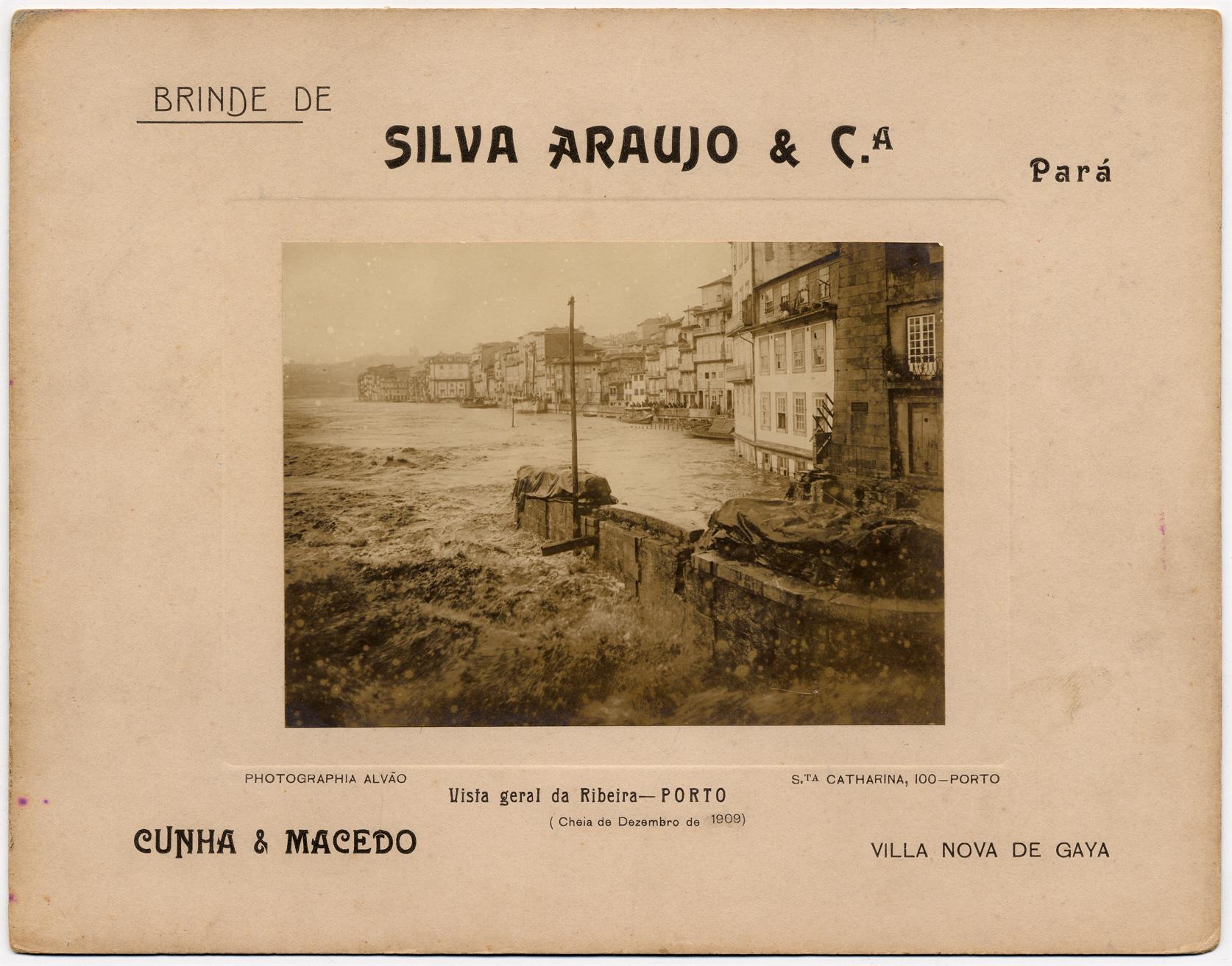 Cheia de Dezembro de 1909 : vista geral da Ribeira : Porto