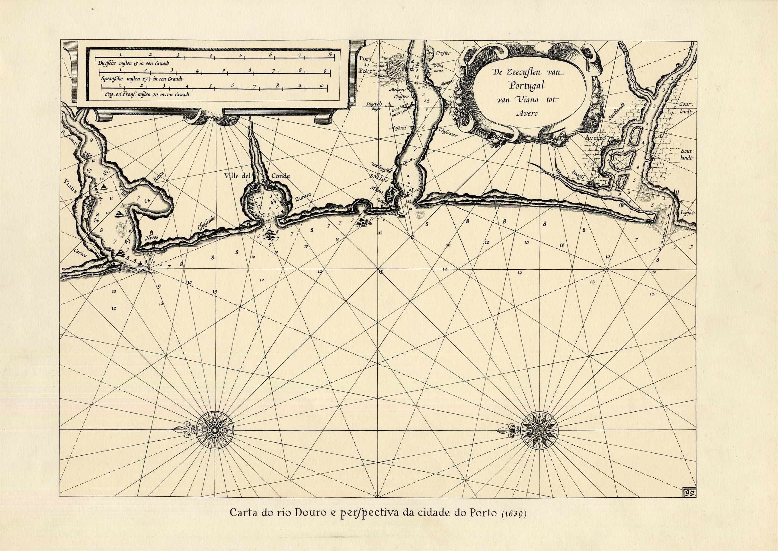 Carta do Rio Douro e perspetiva da cidade do Porto : 1639