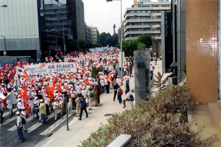 Manifestação de Sindicatos Europeus contra a globalização