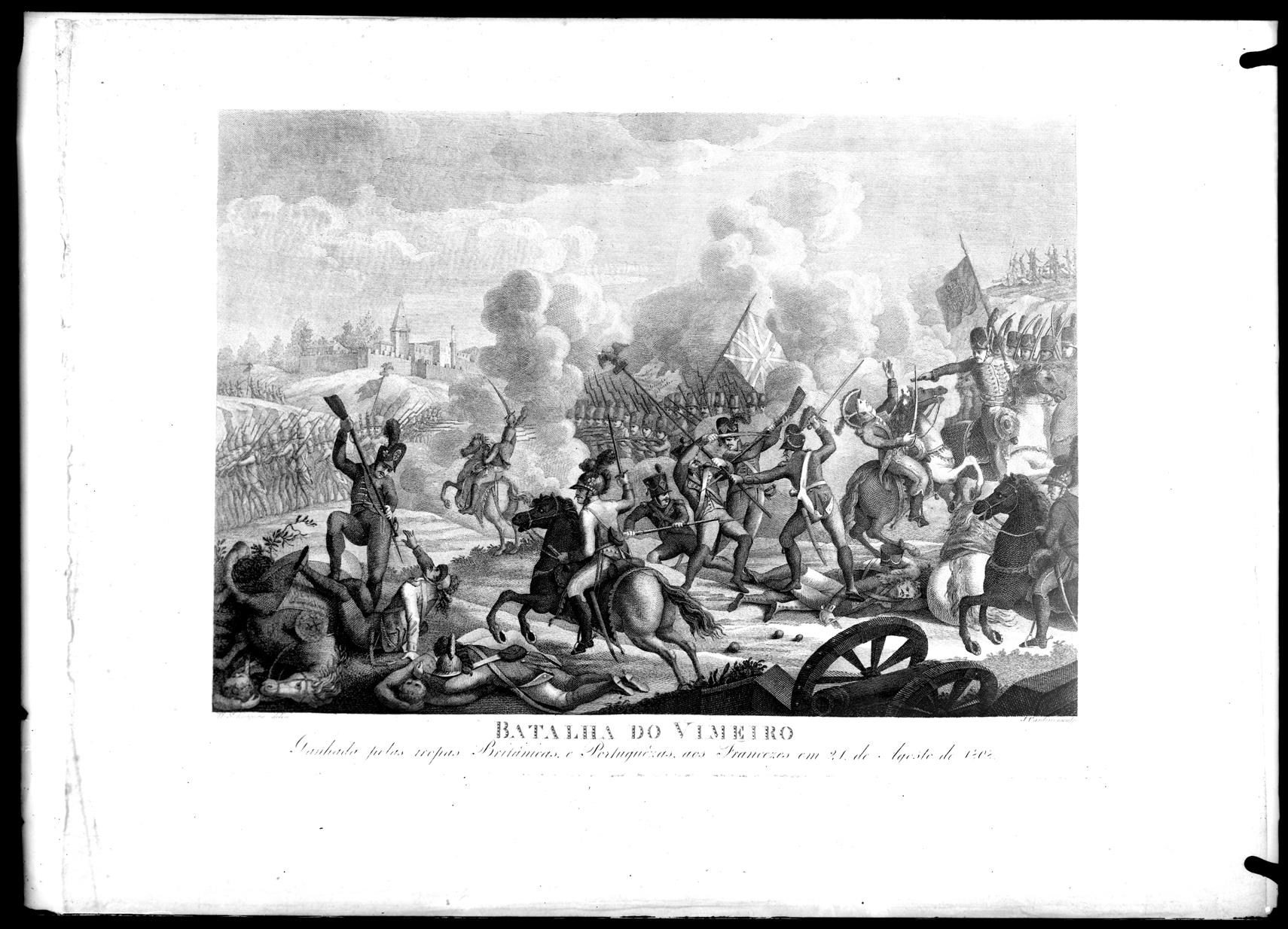 Batalha do Vimeiro : ganha pelas tropas britânicas e portuguesas aos franceses em 21 de Agosto de 1808