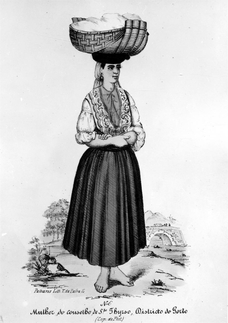 O traje popular tradicional no distrito do Porto : mulher do concelho de Santo Tirso : distrito do Porto